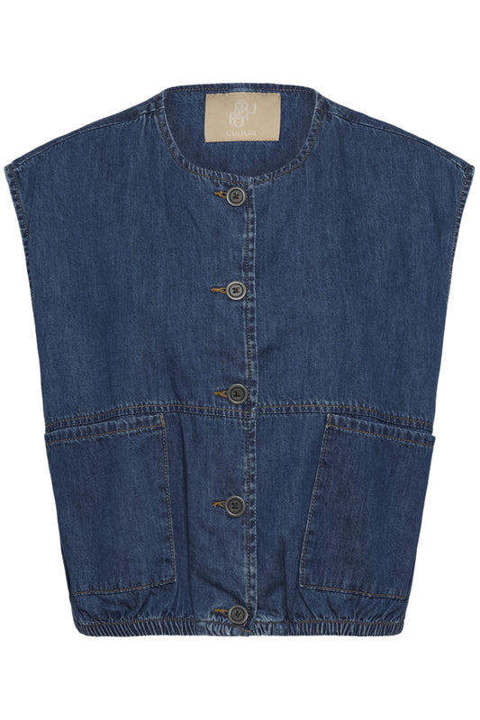 CULava Arpa Waiscoat Dark Blue Wash