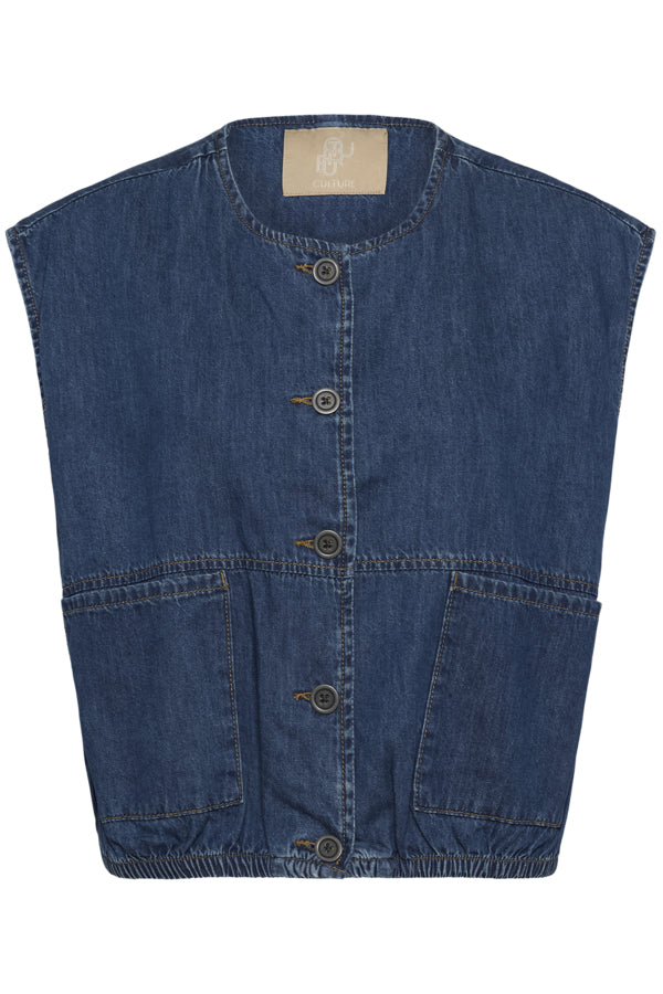 CULava Arpa Waiscoat Dark Blue Wash