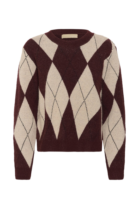 CUArgyle Pullover Burgundy