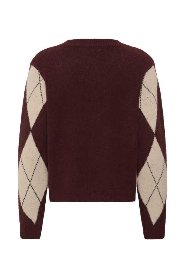 CUArgyle Pullover Burgundy