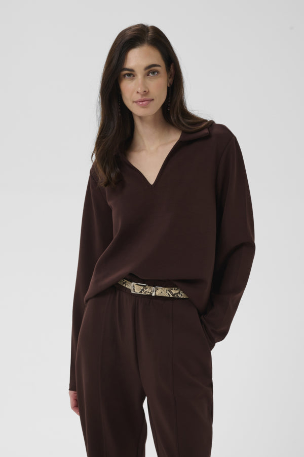 CUVerda Chabrina Blouse Coffee Bean