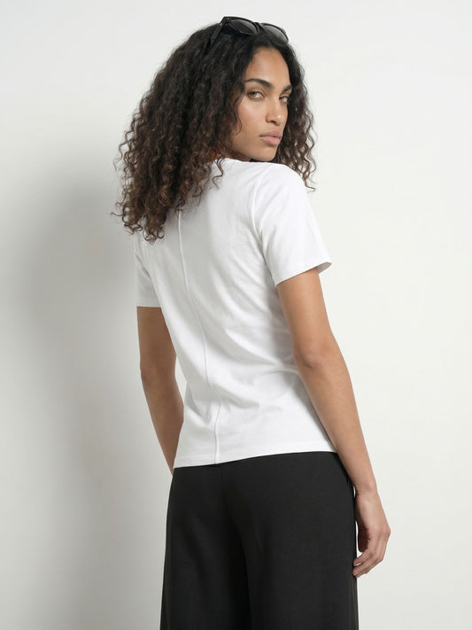 HDRiva SS Draped Top White