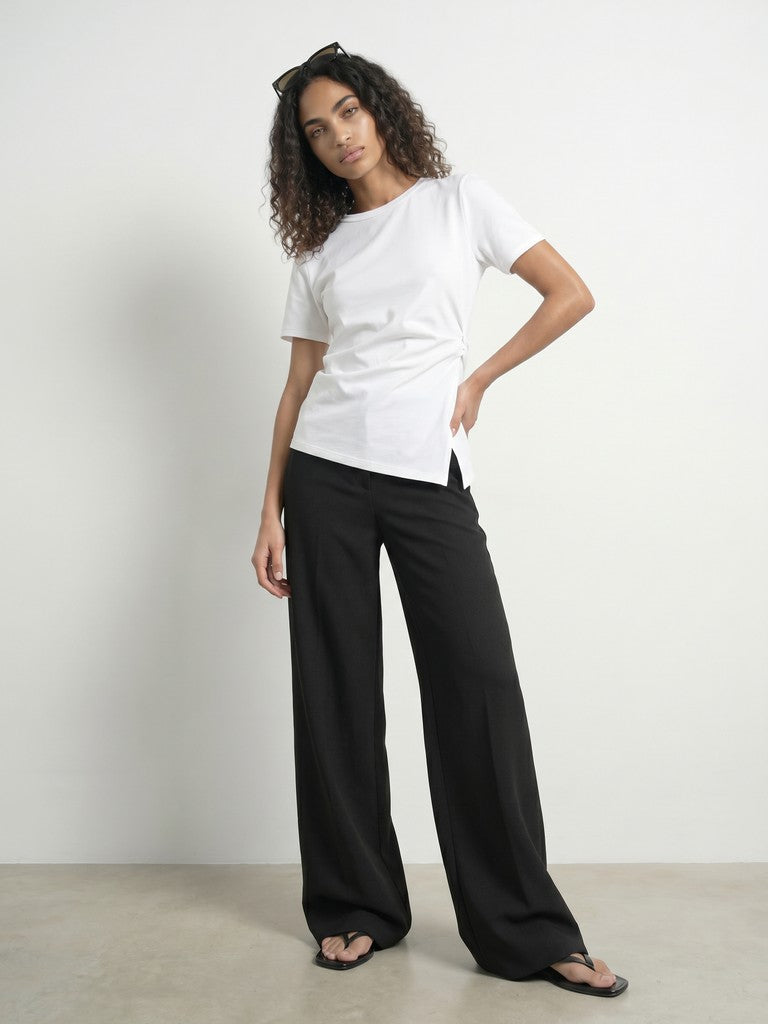 HDRiva SS Draped Top White