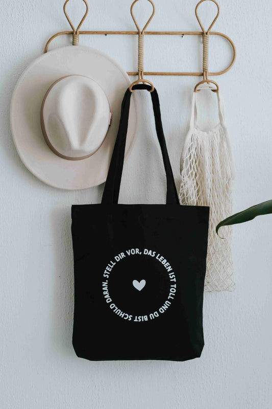 HG Tasche Das Leben ist toll Schwarz