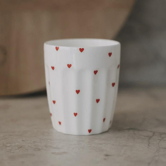ES Kleiner Becher kleine Herzen rot