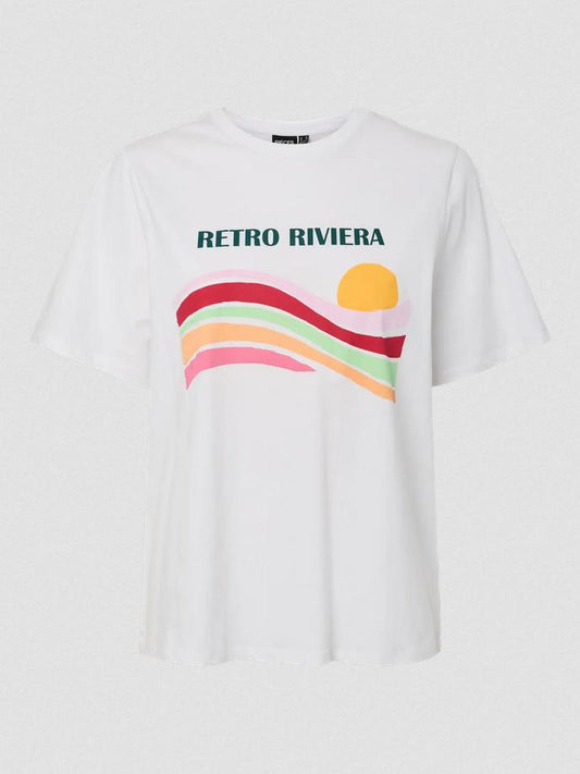 PCBanda SS Tee Bright White Retro Reviera