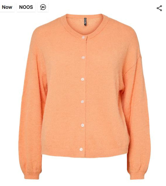 PCNaomi LS O-Neck Knit Cardigan Russet Orange