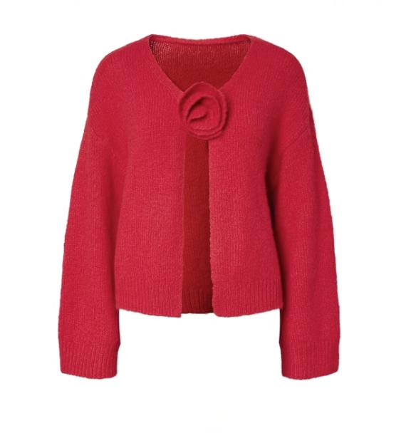 YASRuby LS Knit Cardigan Jester Red