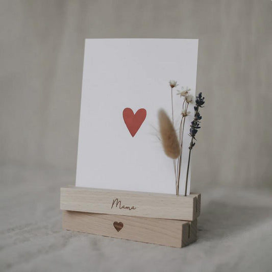 ES Kartenständer Blume Mama/Herz 12 cm