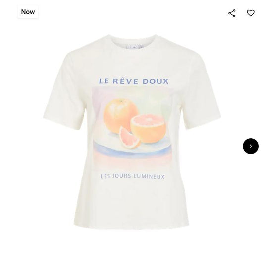 VIAngala S/S Printed T-Shirt Snow White Grapefruit