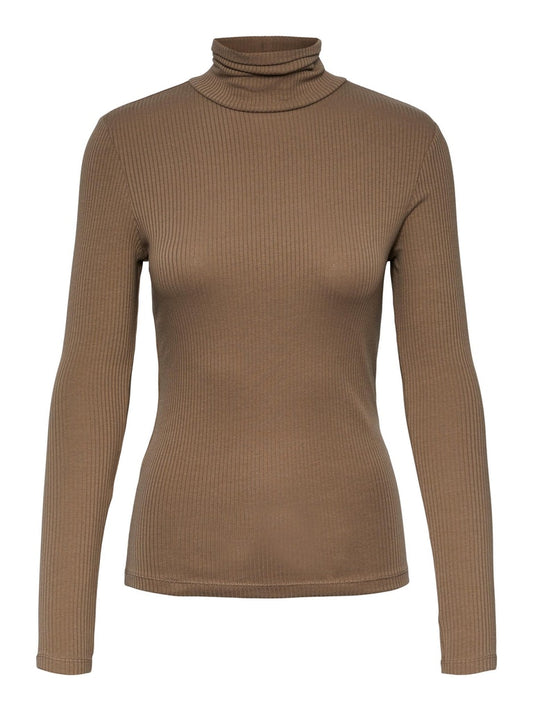 PCKitte LS Rollneck Top Fossil