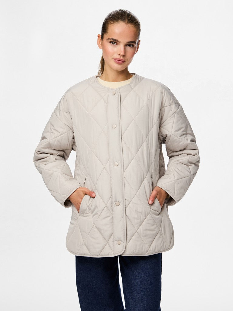 PCStella Quilted Jacket Silver Gray