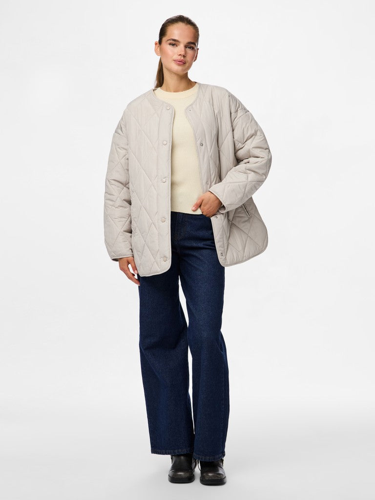 PCStella Quilted Jacket Silver Gray
