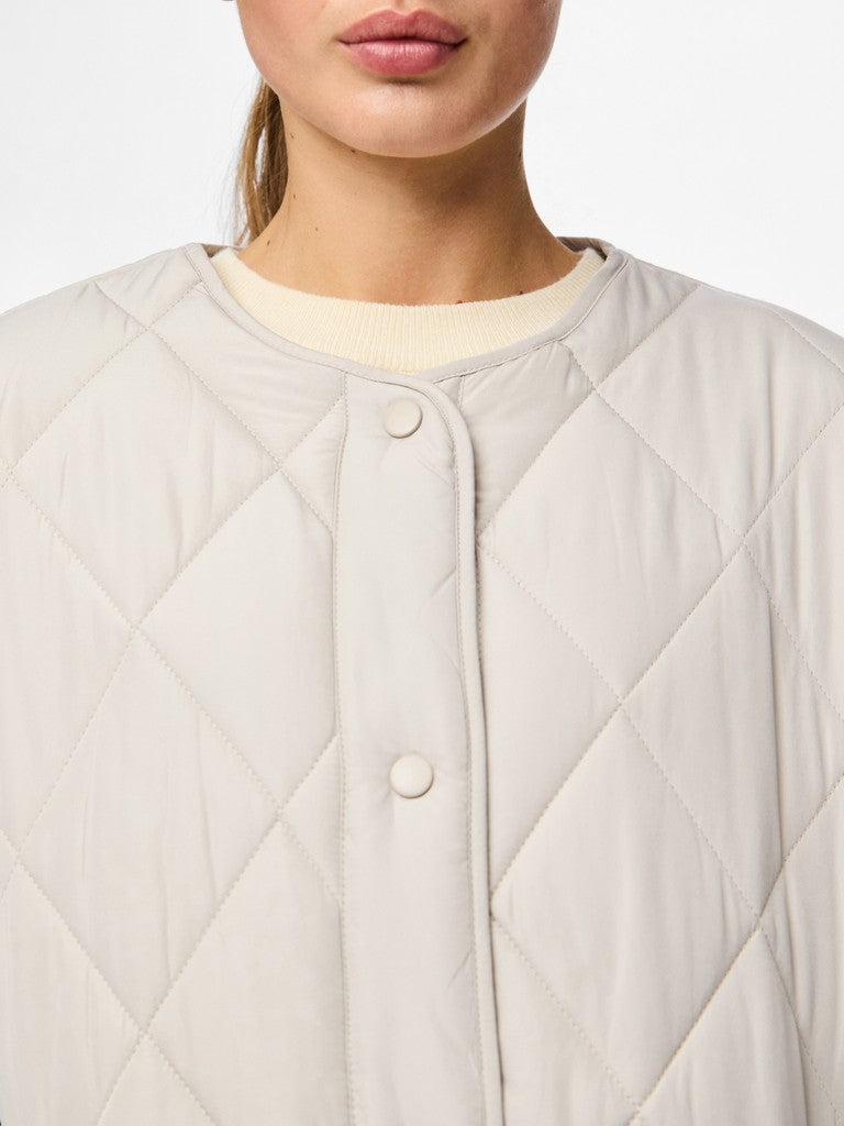 PCStella Quilted Jacket Silver Gray