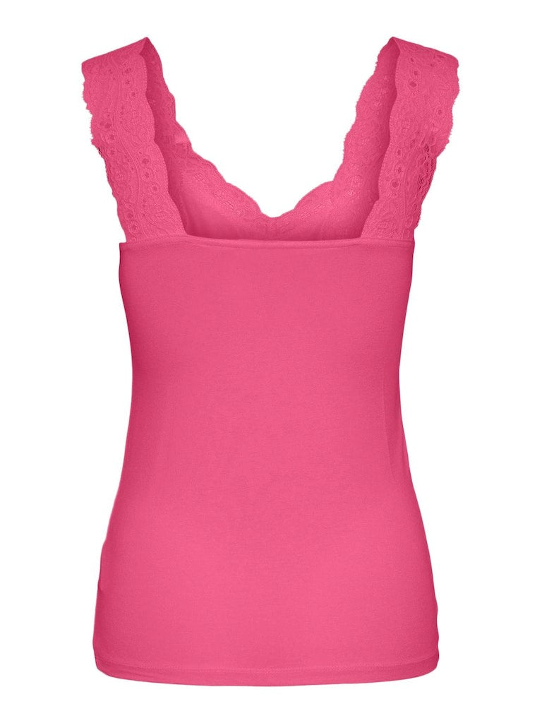 PCBarbera Lace Top Hot Pink