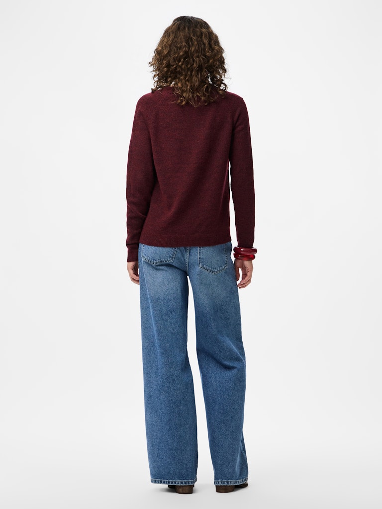 PCJuliana LS O-Neck Knit Tawny Port