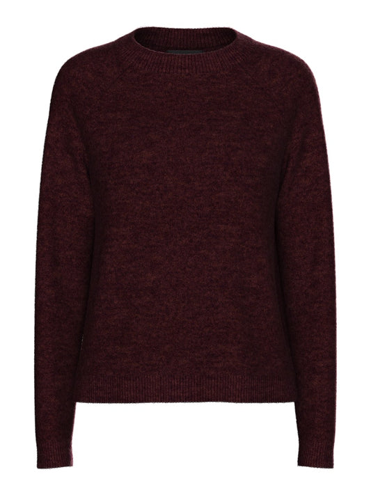 PCJuliana LS O-Neck Knit Tawny Port