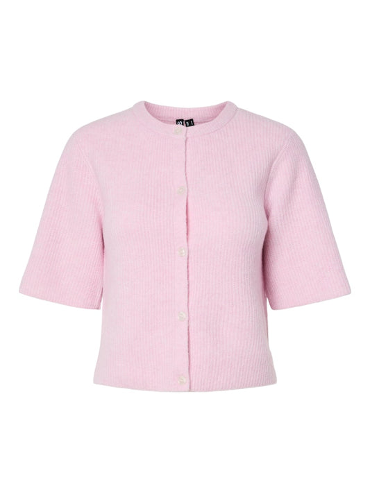 PCSilly SS O-Neck Knit Cardigan Roseate Spoonbill