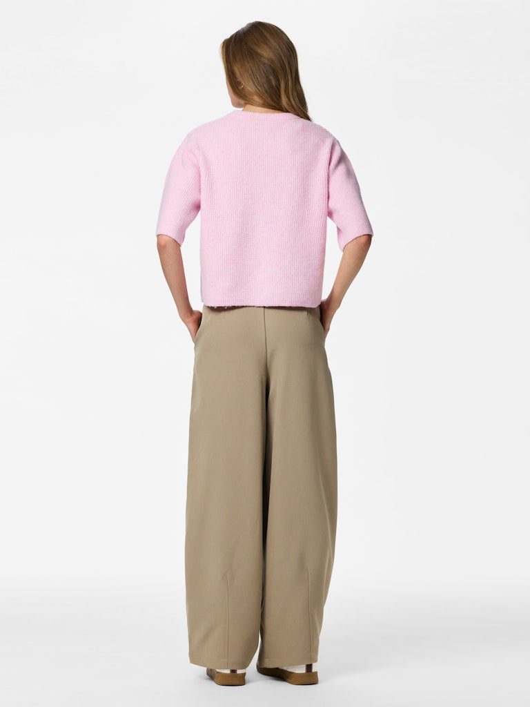 PCSilly SS O-Neck Knit Cardigan Roseate Spoonbill
