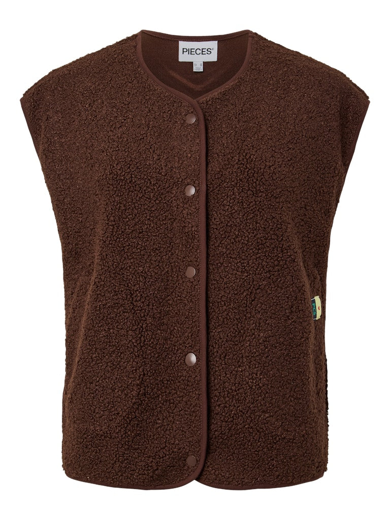 PCKatty Teddy Vest Chicory Coffee