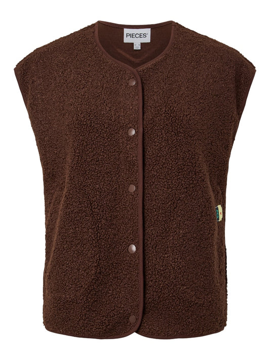 PCKatty Teddy Vest Chicory Coffee
