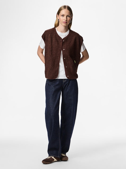 PCKatty Teddy Vest Chicory Coffee