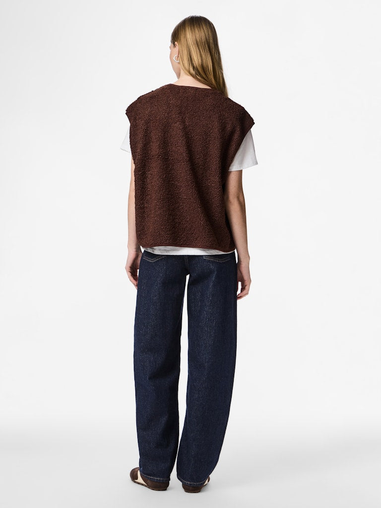 PCKatty Teddy Vest Chicory Coffee