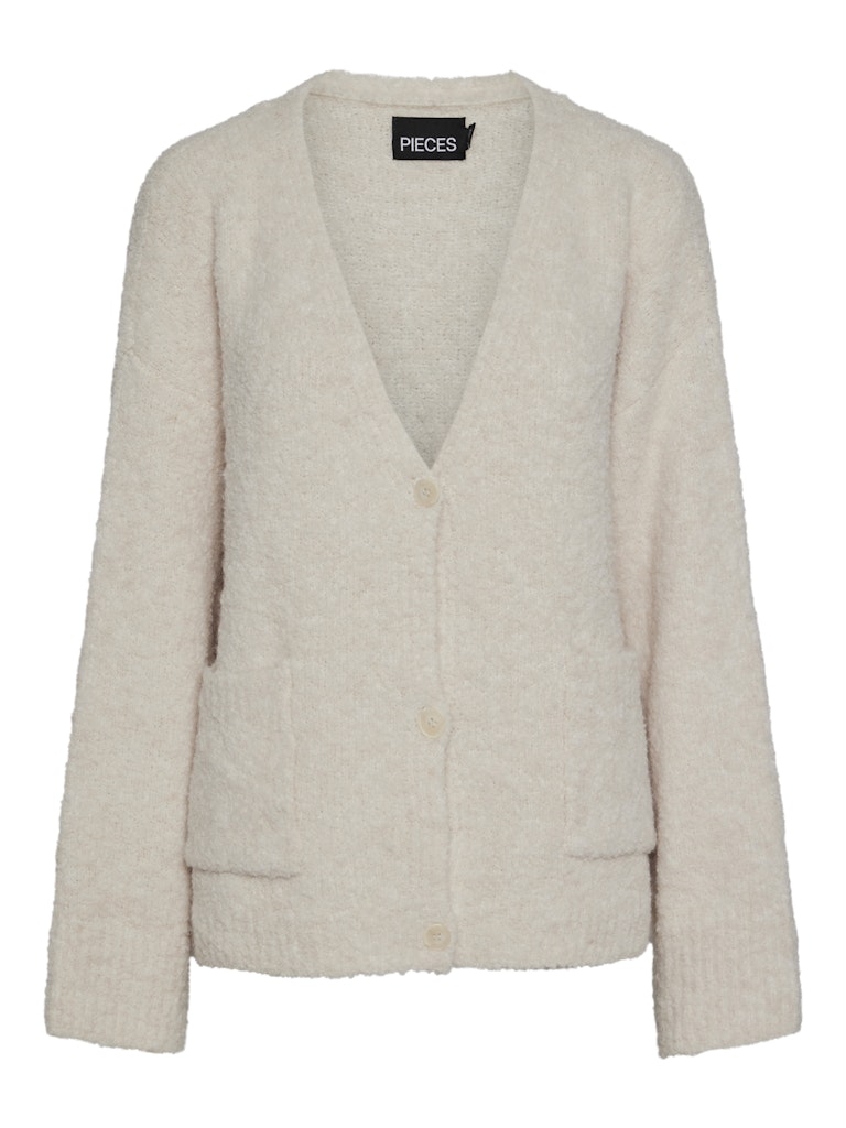 PCNori LS V-Neck Knit Cardigan Birch/Egret