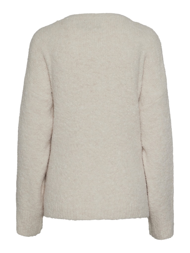 PCNori LS V-Neck Knit Cardigan Birch/Egret