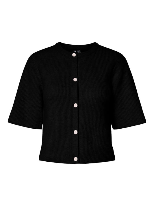 PCSilly SS O-Neck Knit Cardigan Black