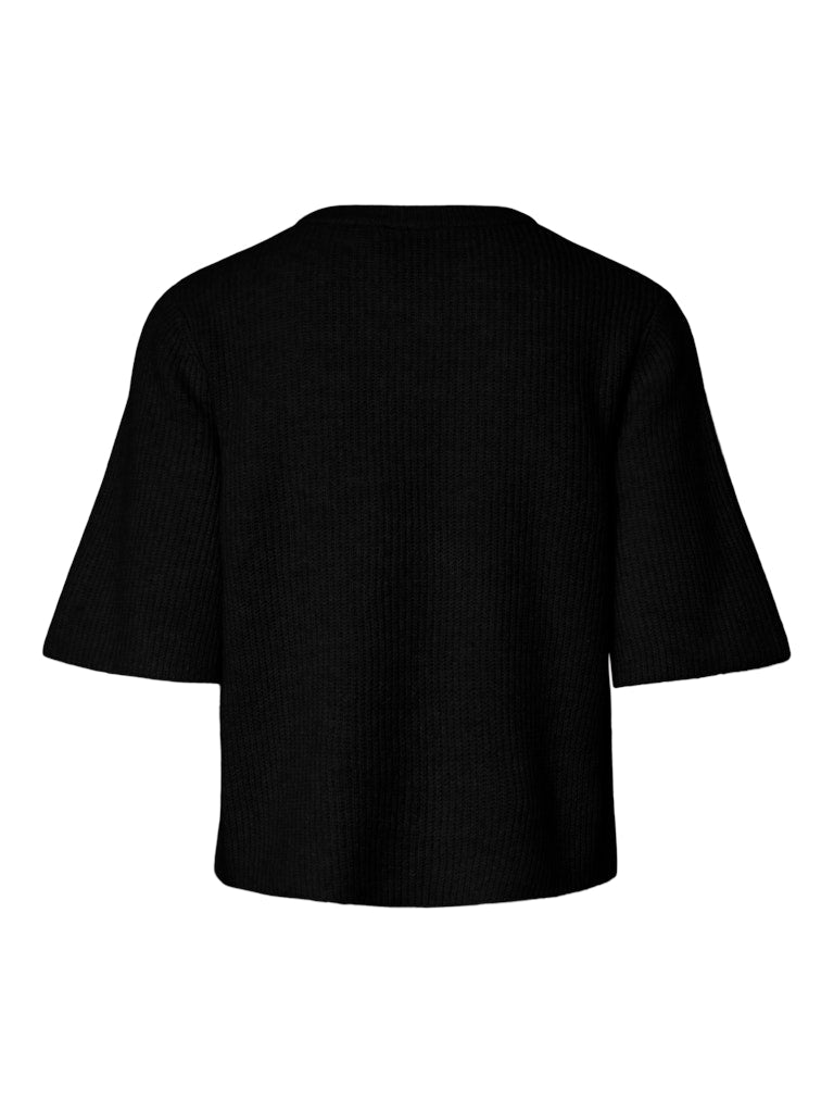 PCSilly SS O-Neck Knit Cardigan Black