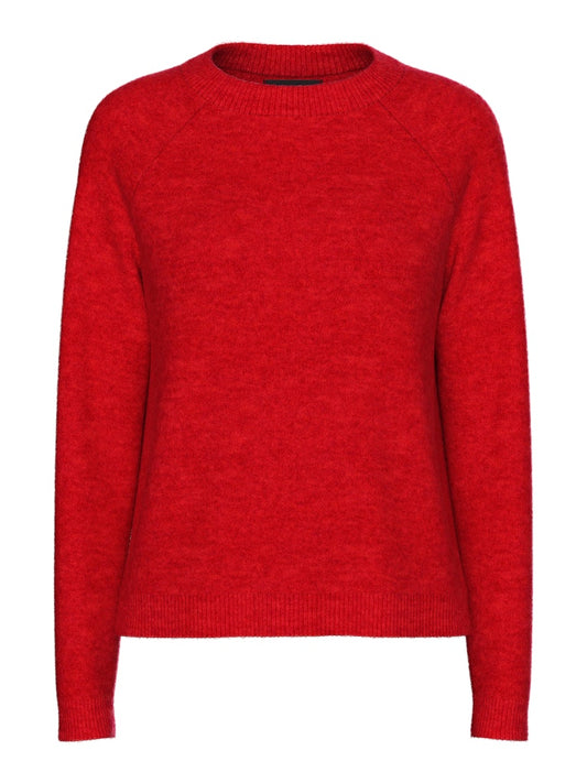 PCJuliana LS O-Neck Knit Goji Berry