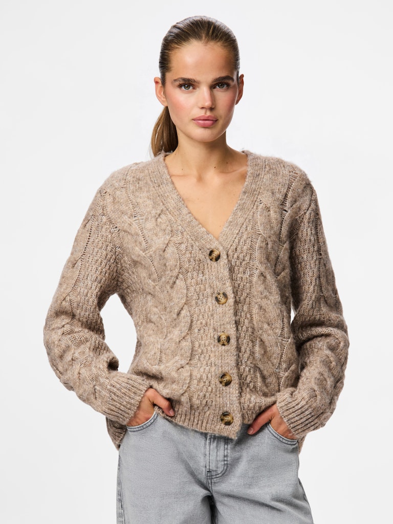 PCNina LS V-Neck Knit Cardigan Fossil