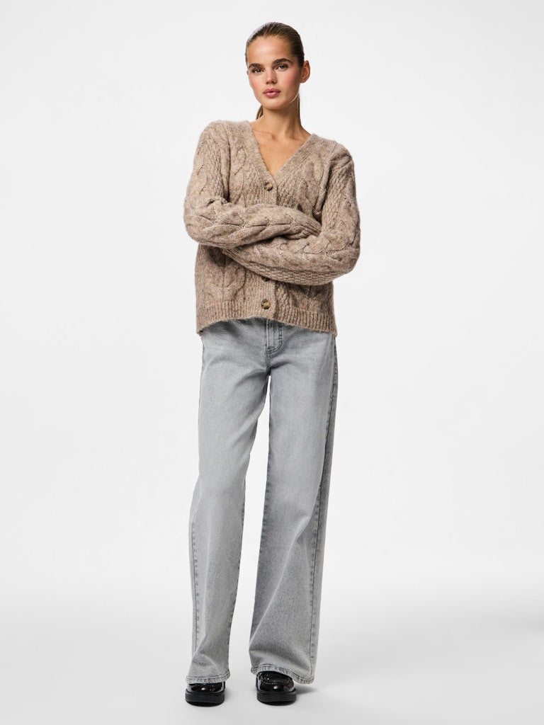 PCNina LS V-Neck Knit Cardigan Fossil