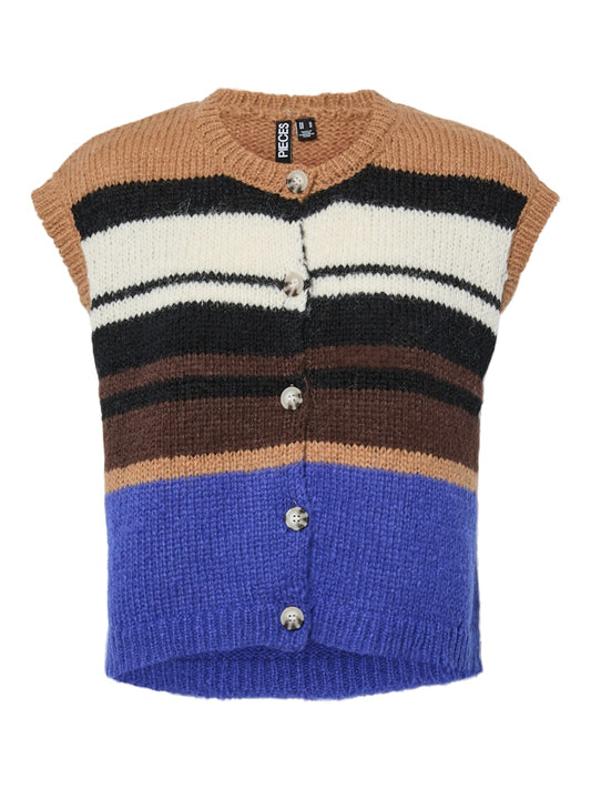 PCJida SL O-Neck Knit Gillet Toasted Coconut