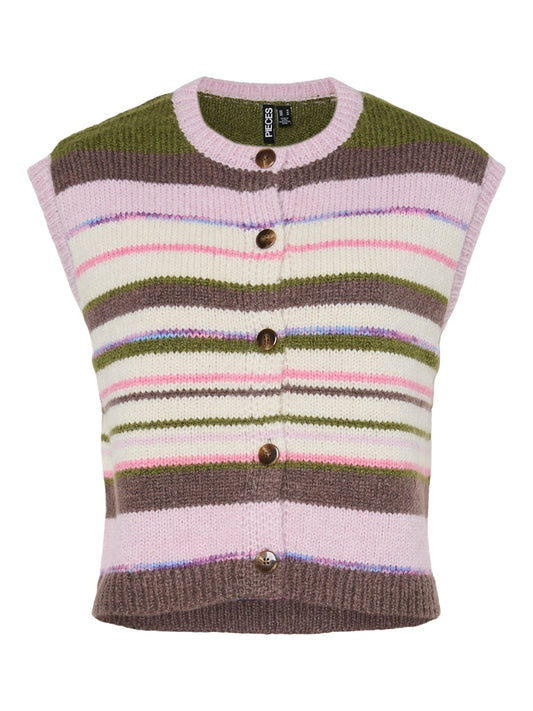 PCRye SL Polo Knit Vest Sphagnum Multi