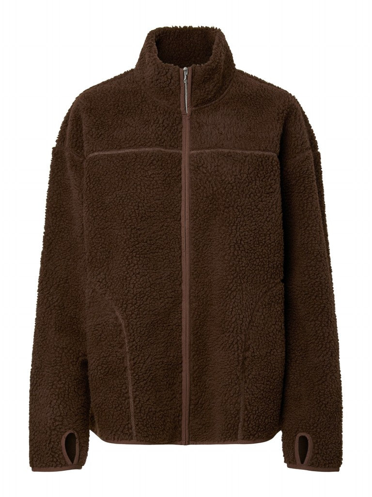 PCSadia LS Teddy Jacket Hot Fudge