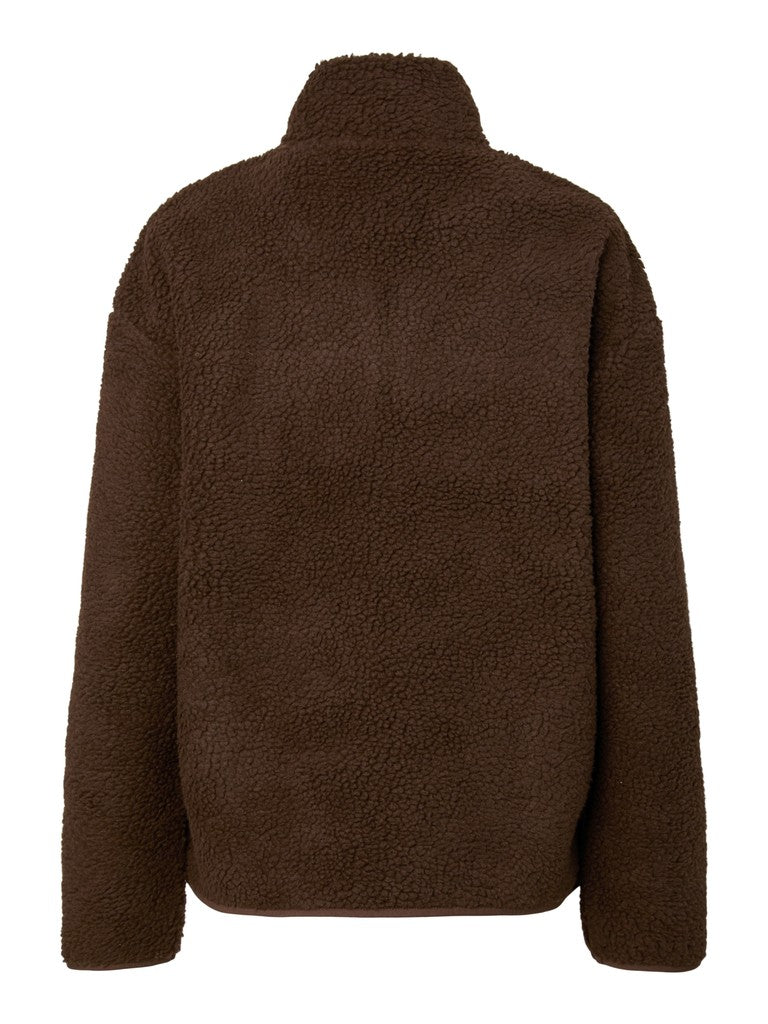 PCSadia LS Teddy Jacket Hot Fudge
