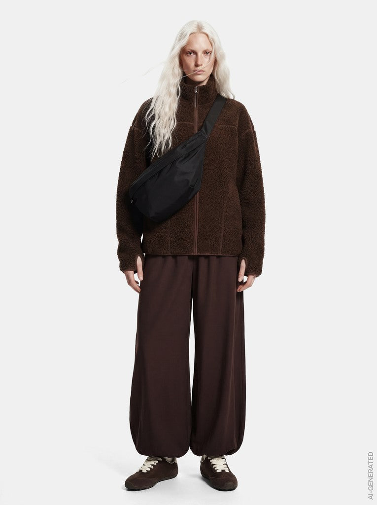 PCSadia LS Teddy Jacket Hot Fudge