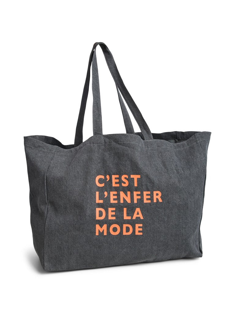 PCSasro Tote Bag Black Neon Orange