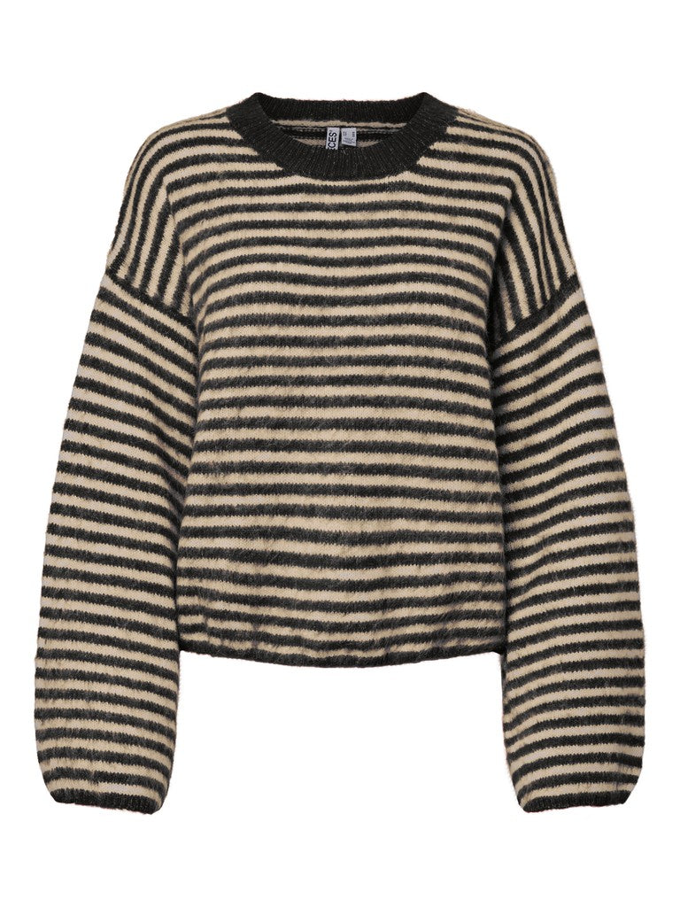 PCAda LS O-Neck Knit Asphalt