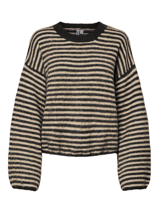 PCAda LS O-Neck Knit Asphalt