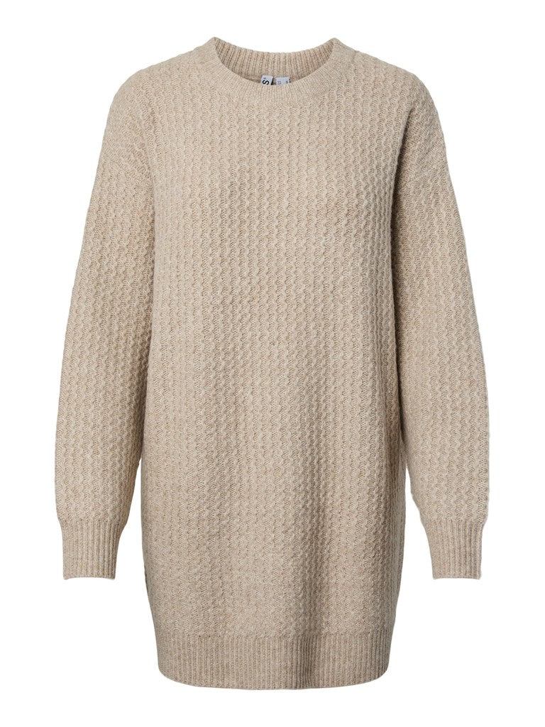 PCAne LS O-Neck Knit Dress Whitecap Gray