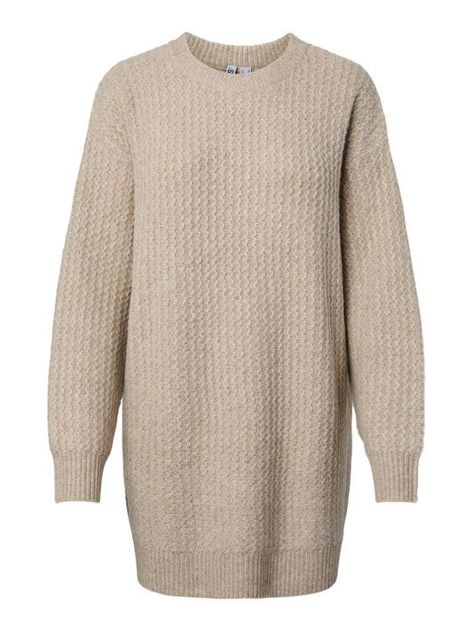 PCAne LS O-Neck Knit Dress Whitecap Gray