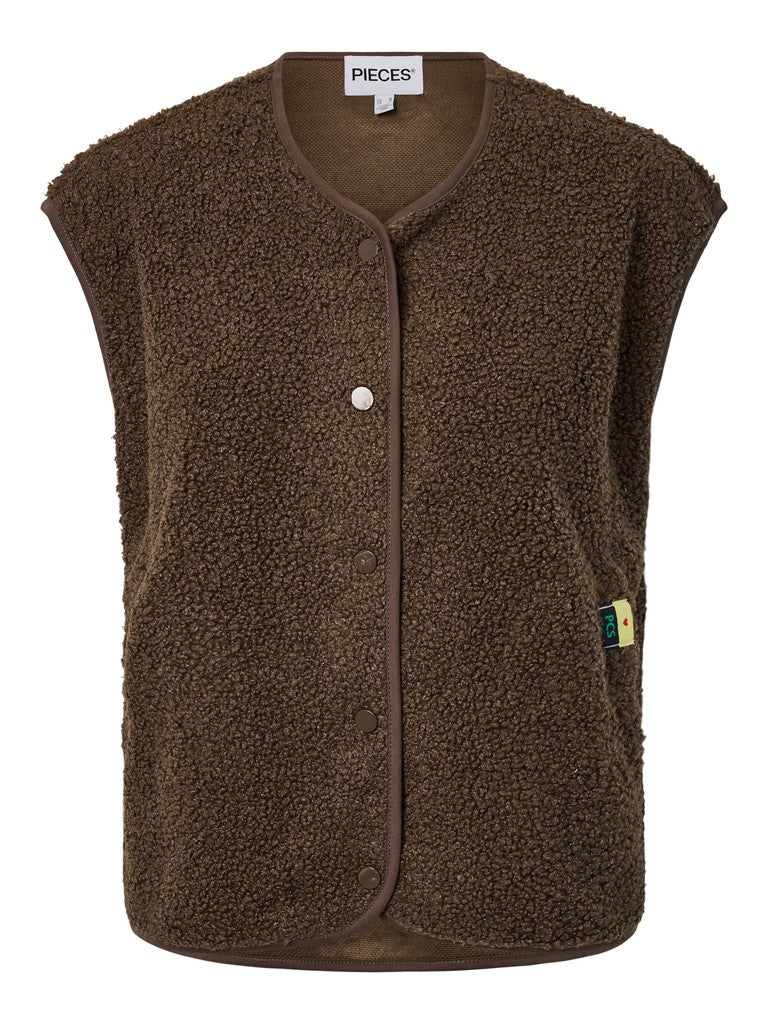 PCKatty Teddy Vest Morel