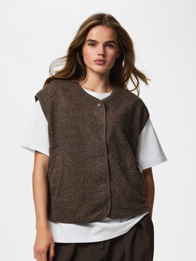 PCKatty Teddy Vest Morel