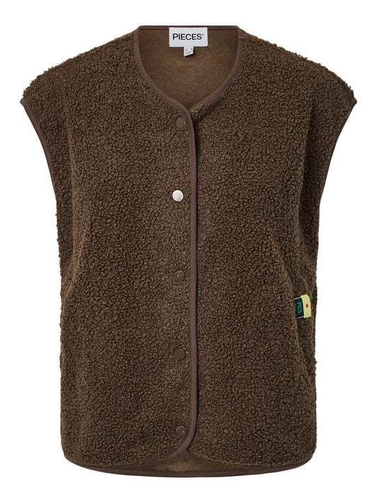 PCKatty Teddy Vest Morel