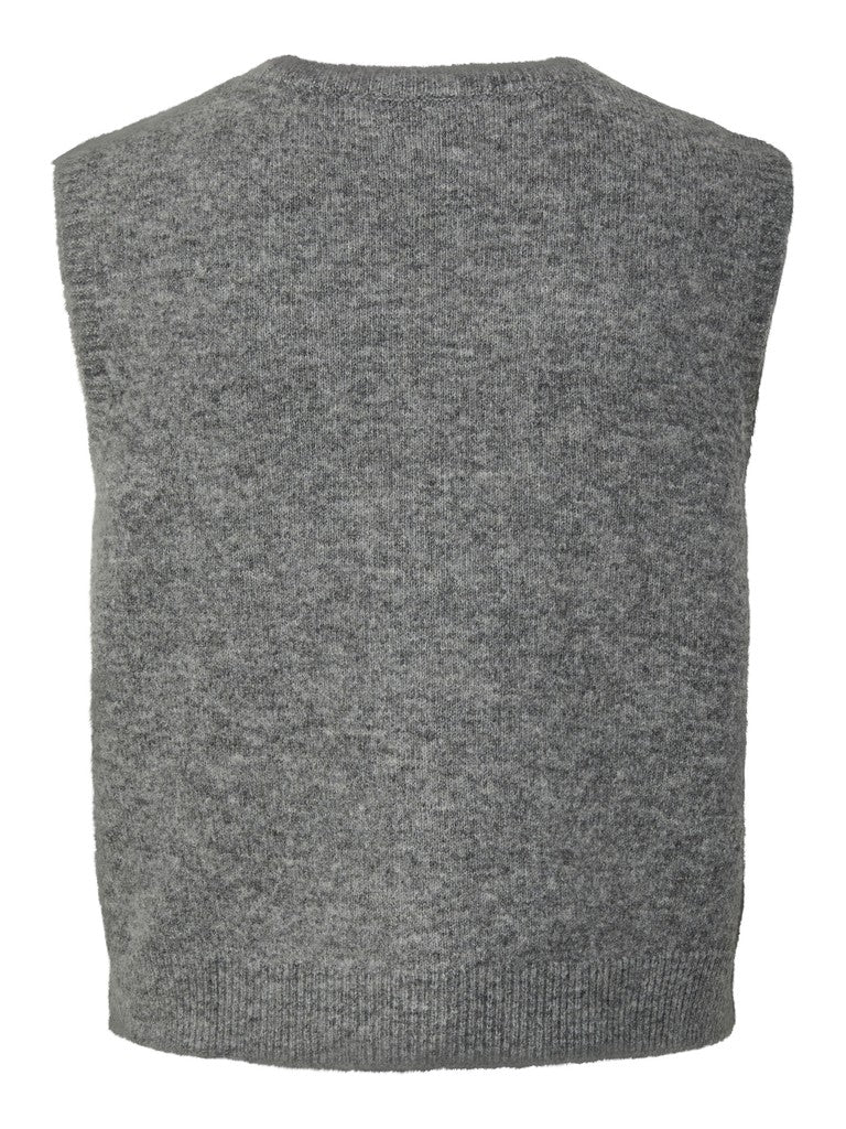 PCSally SL V-Neck Vest Medium Grey