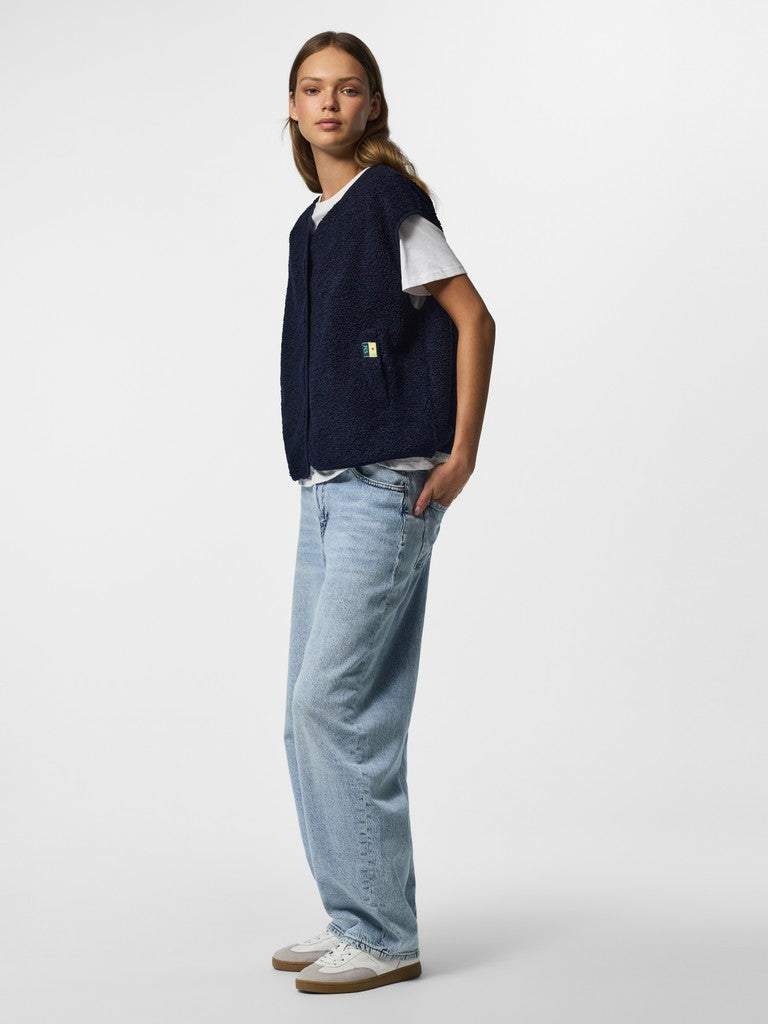 PCKatty Teddy Vest Maritime Blue