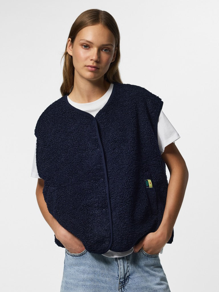 PCKatty Teddy Vest Maritime Blue